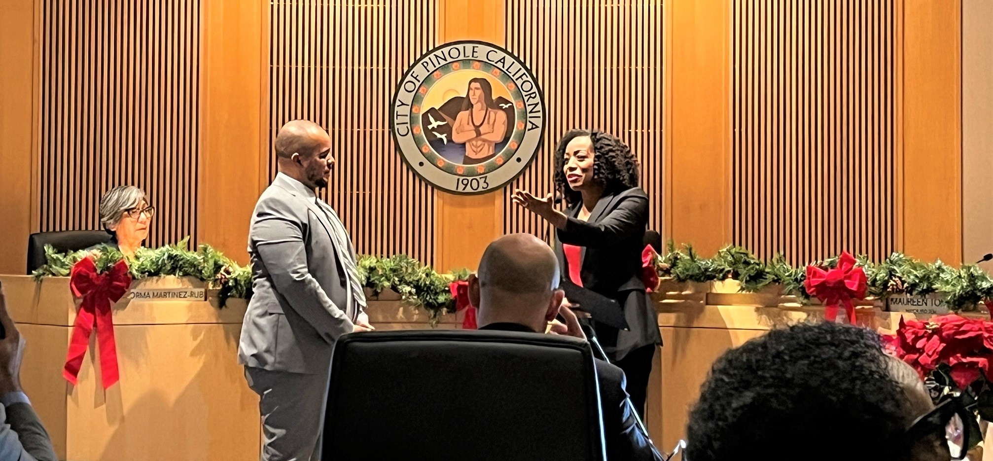 Pinole Mayor Devin T Murphy at swearing-in ceremony