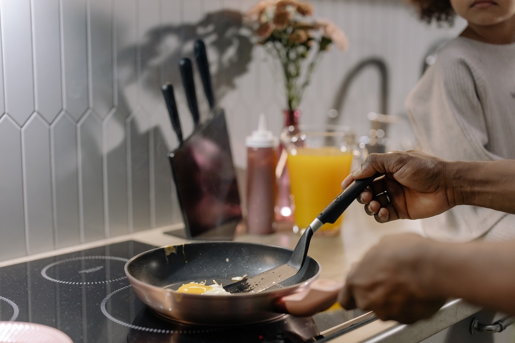 Frying pan on an induction cook top