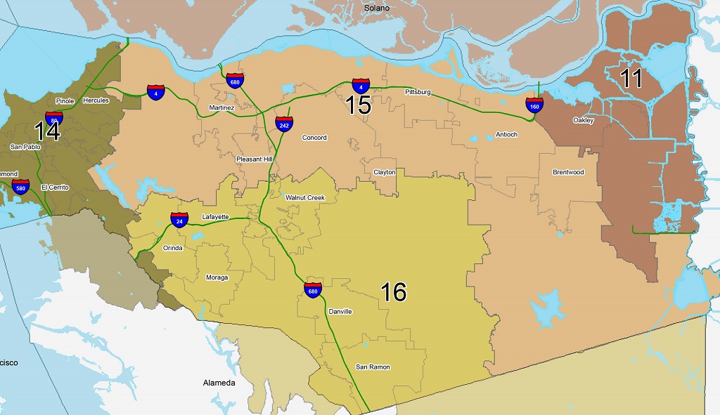 Contra Costa County Assembly Districts Map