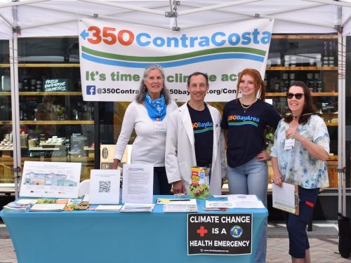 350 Contra Costa Action volunteers greet visitors at the Walnut Creek Fair