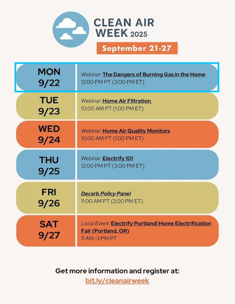 Clean Air Week 2025 webinar: Dangers of Burning Gas in the Home