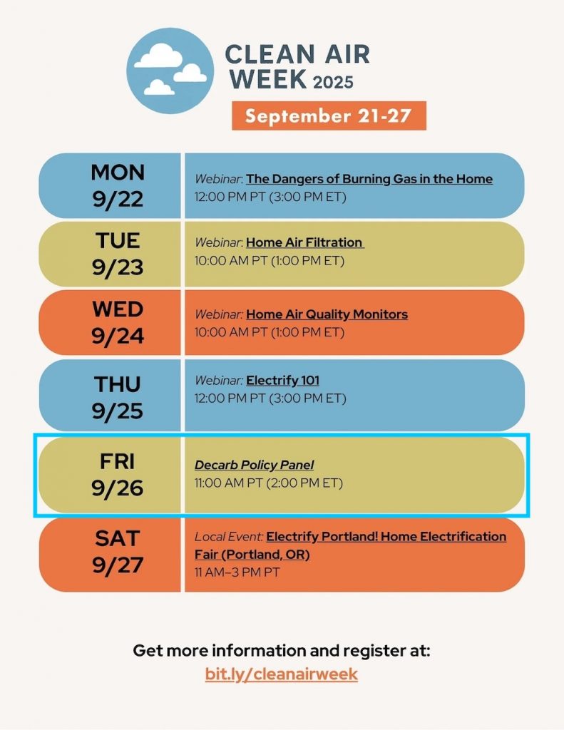 Clean Air Week 2025 webinar: Decarb Policy Panel