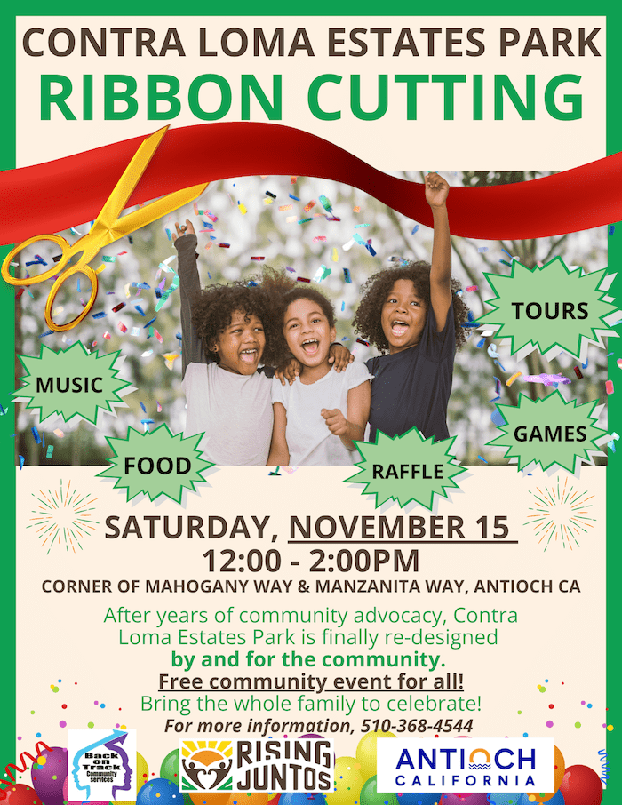 Celebrate Contra Loma Estates Park Grand Opening November 15!