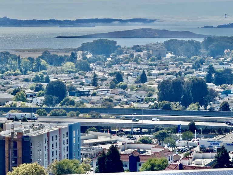 Climate challenges facing El Cerrito include air pollution from the busy I-80 freeway bisecting the city